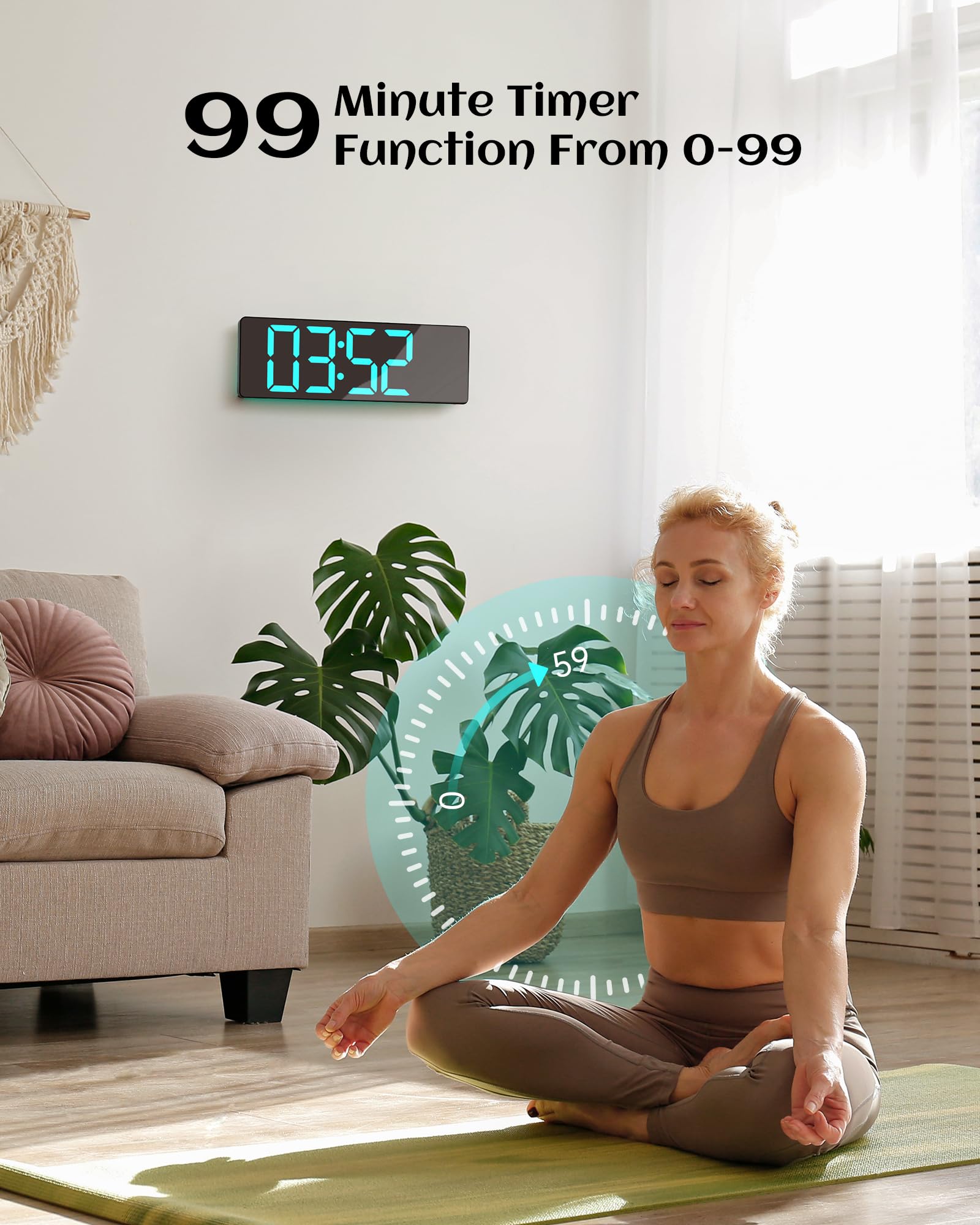 Mroace 12" Digital Wall Clock with LED