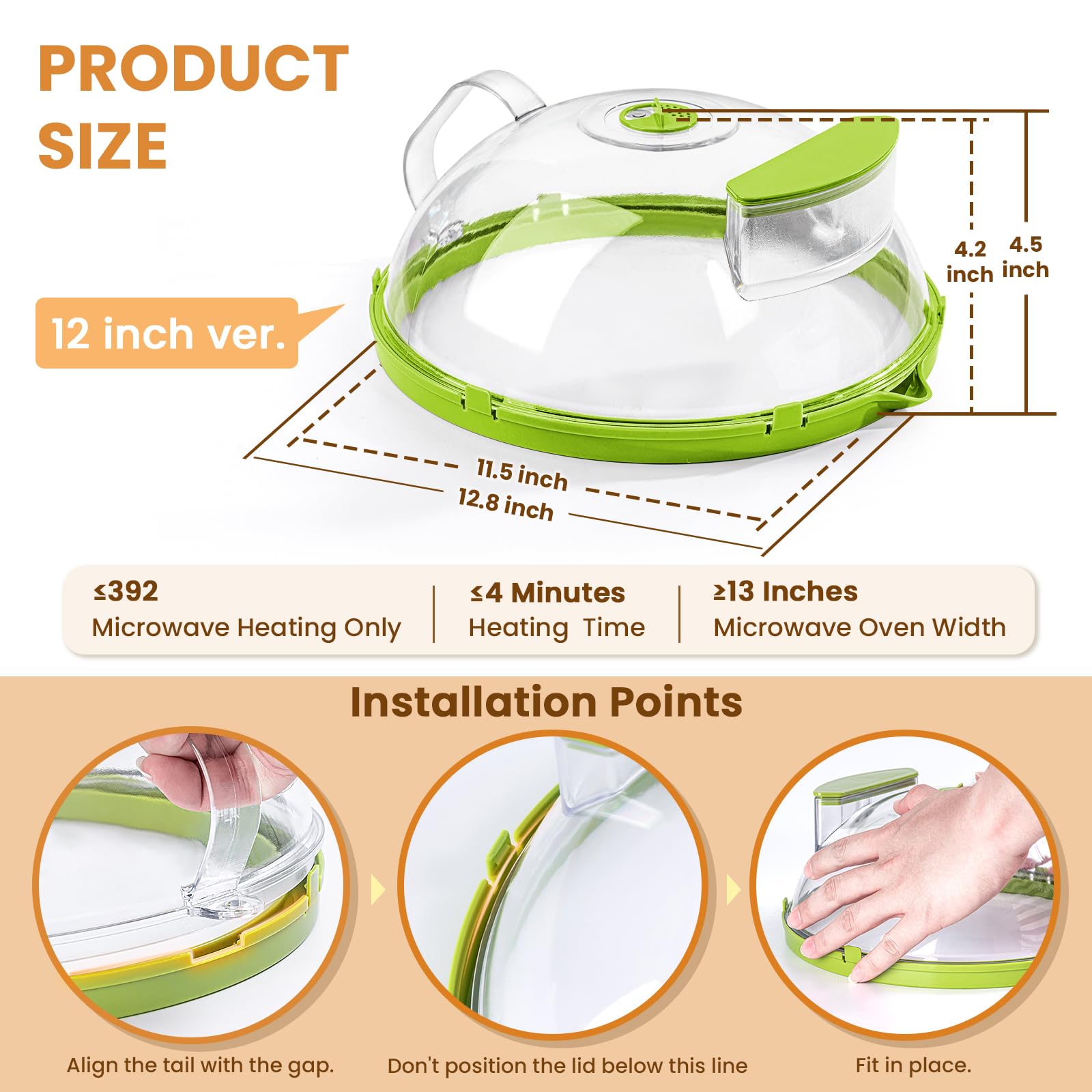Mroace 12 Inch Microwave Splatter Cover