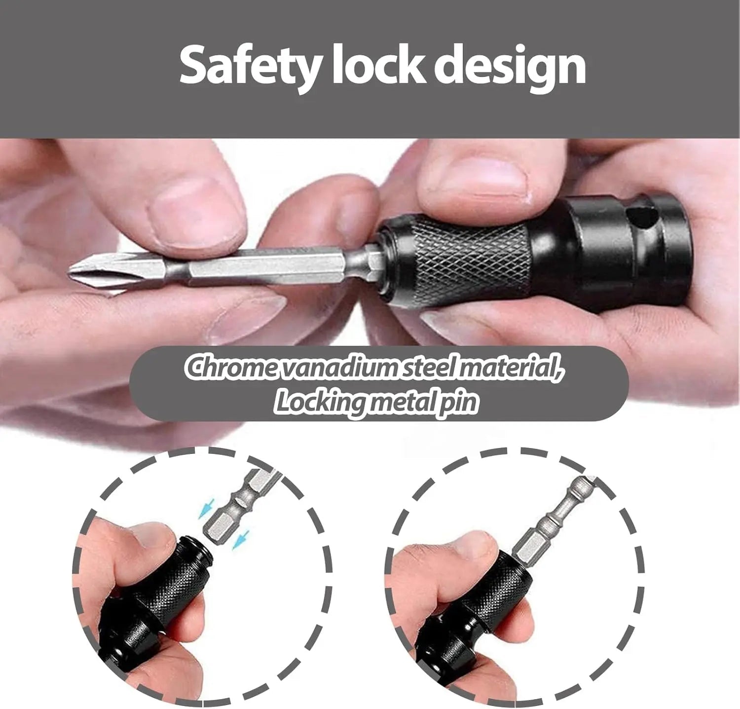 Mroace 1/2 to 1/4 Socket Adapter Converter Impact Wrench Drill Bit Set