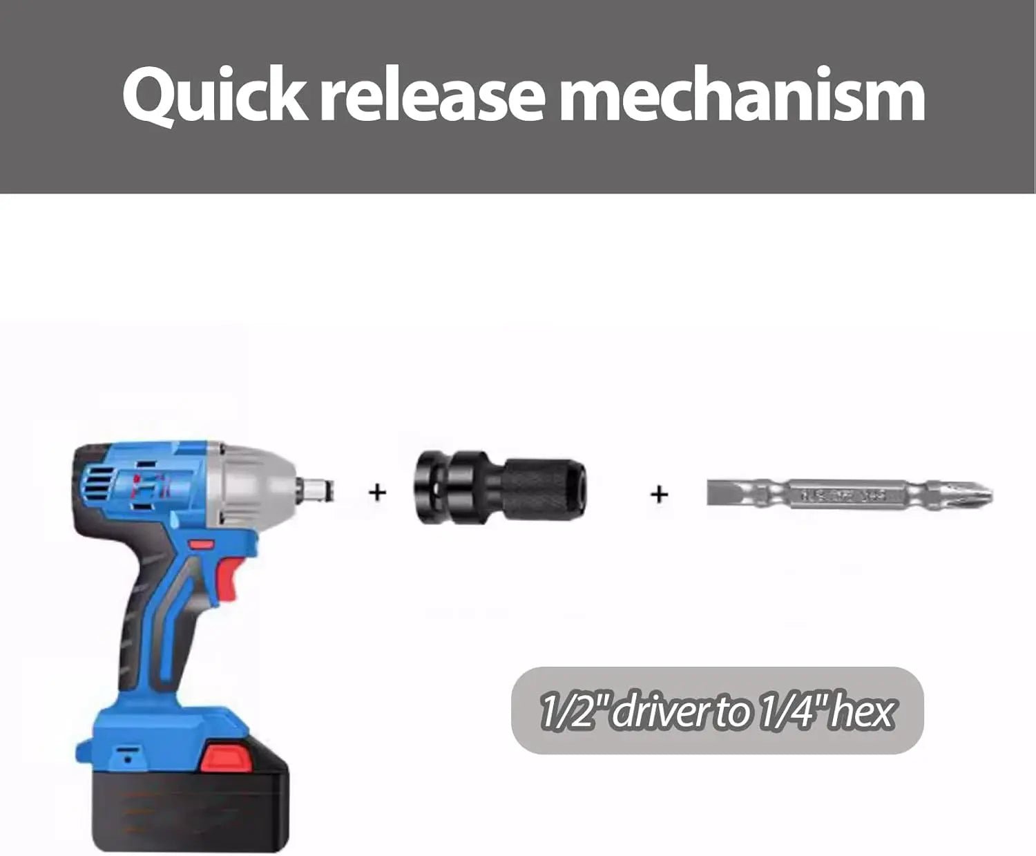 Mroace 1/2 to 1/4 Socket Adapter Converter Impact Wrench Drill Bit Set