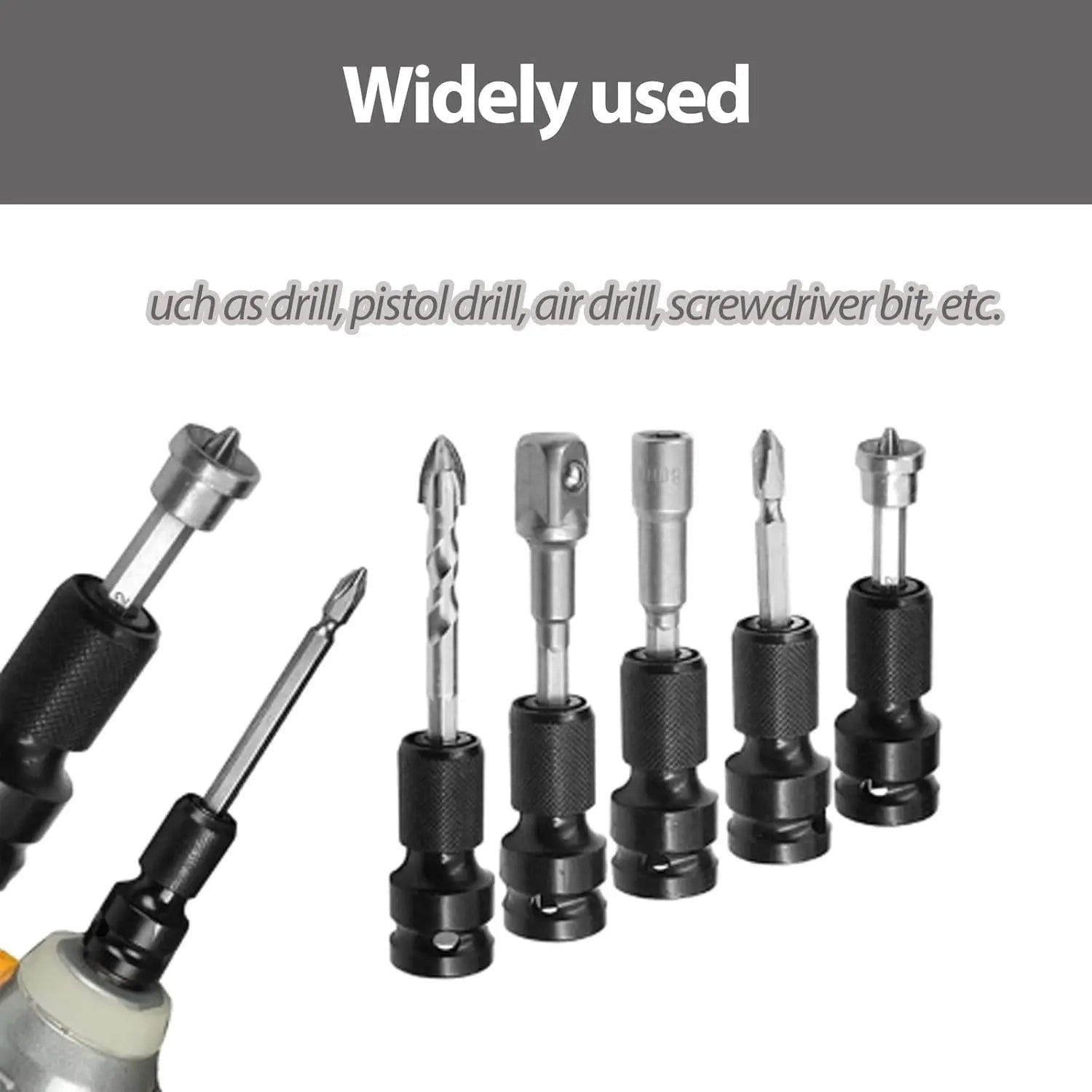 Mroace 1/2 to 1/4 Socket Adapter Converter Impact Wrench Drill Bit Set