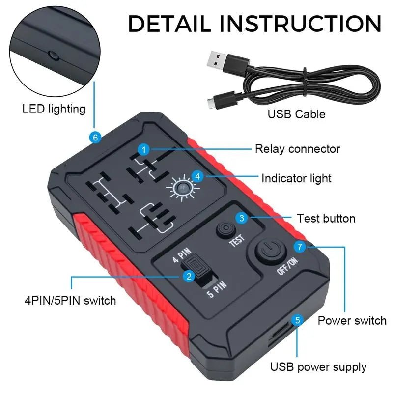 Mroace 12V Circuit Tester LED Lighting Car Relay Tester