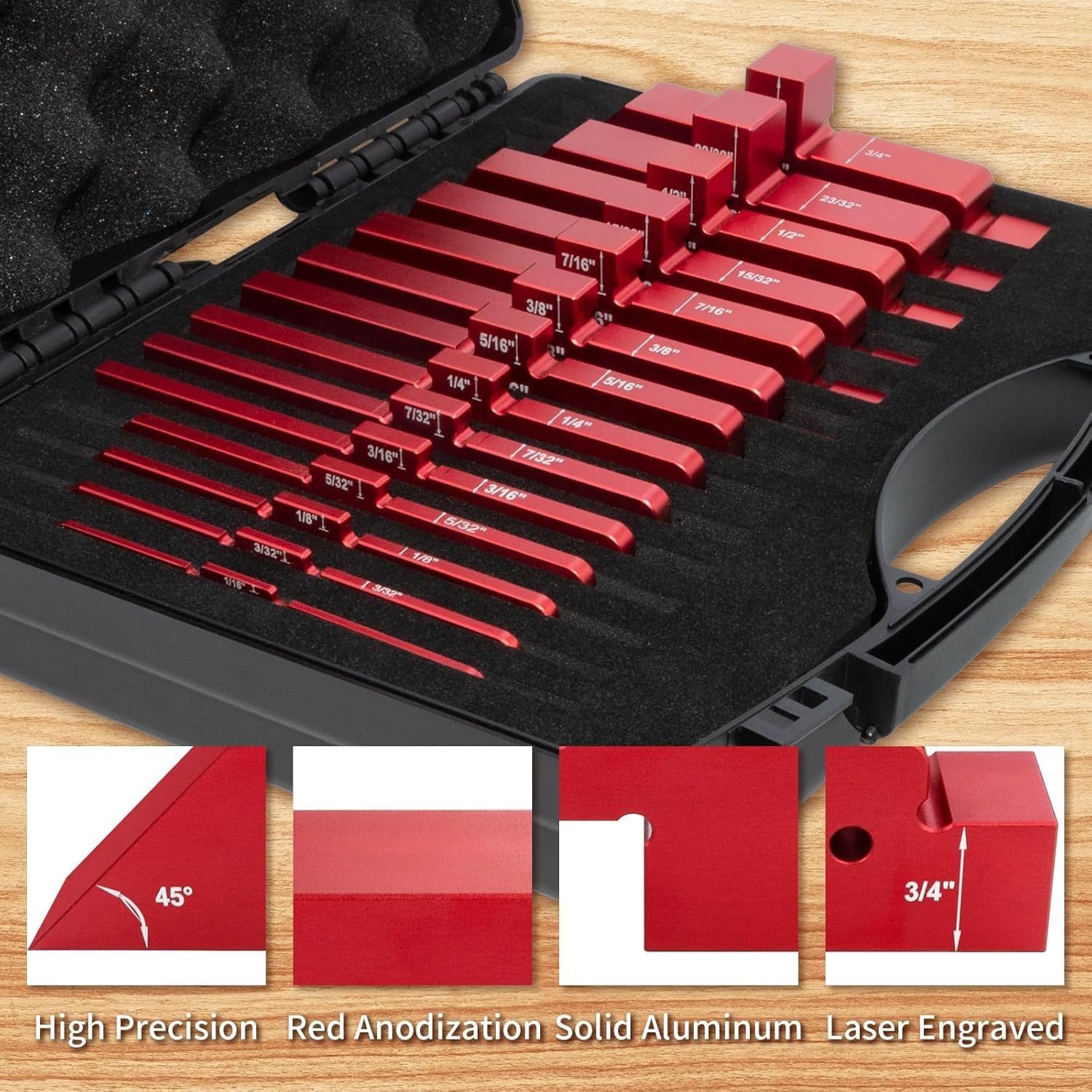 Mroace 14-Piece Precision Aluminum Setup Blocks🔥