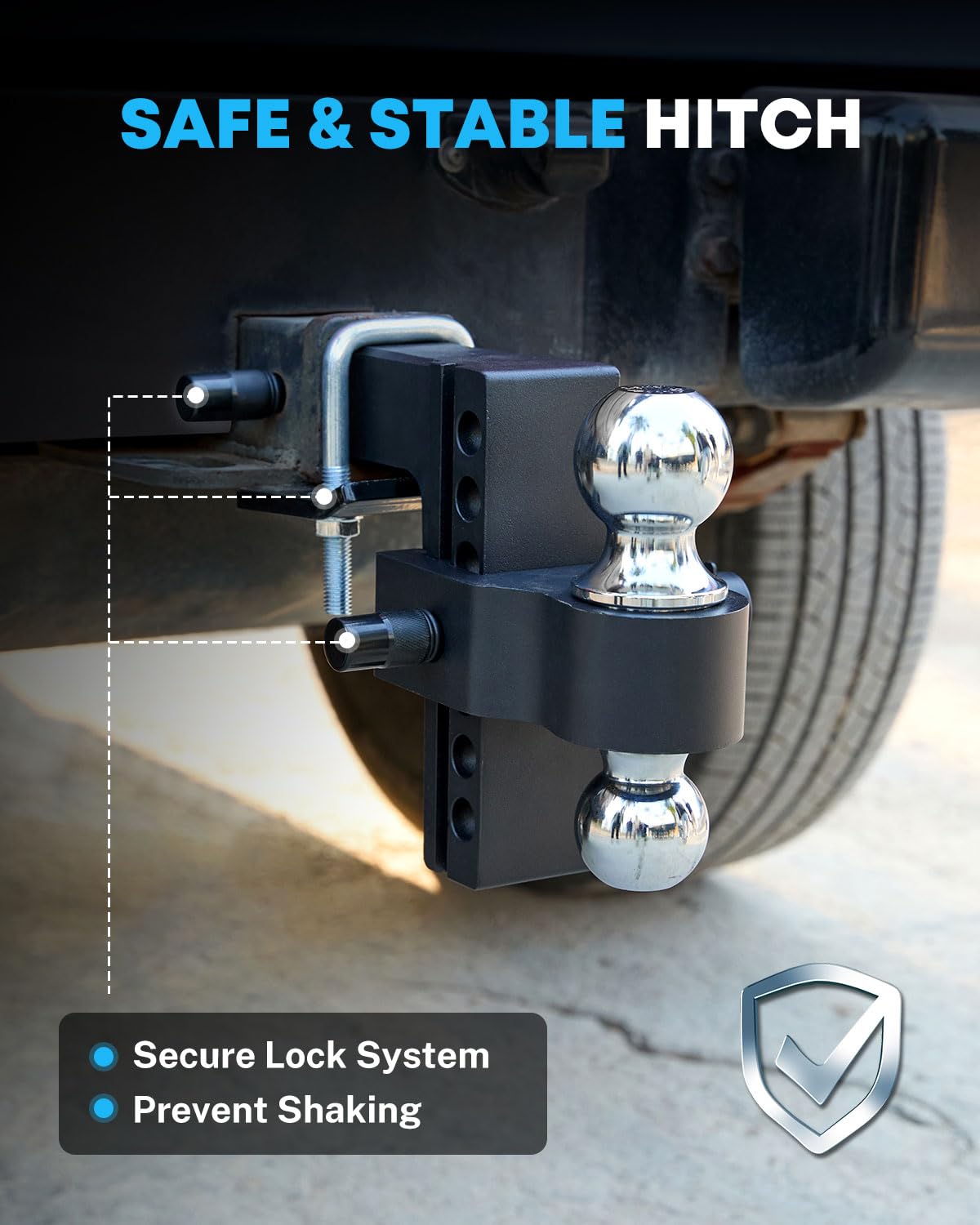 Mroace 2-in-1 Adjustable Trailer Hitch