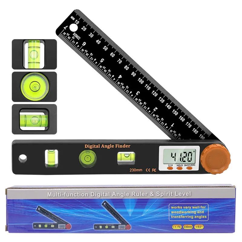 Mroace 2-In-1 Angle Finder Ruler 7-Inch Measuring Tool