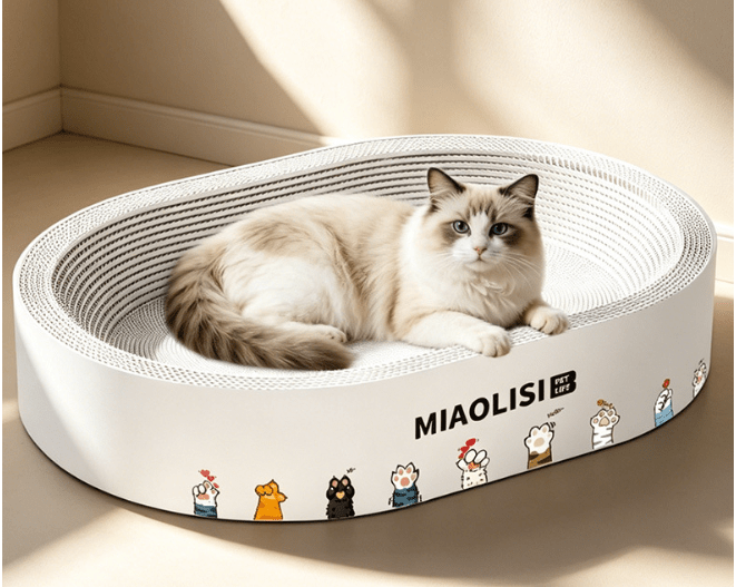 Mroace 2-in-1 Cartoon cat scratcher bed