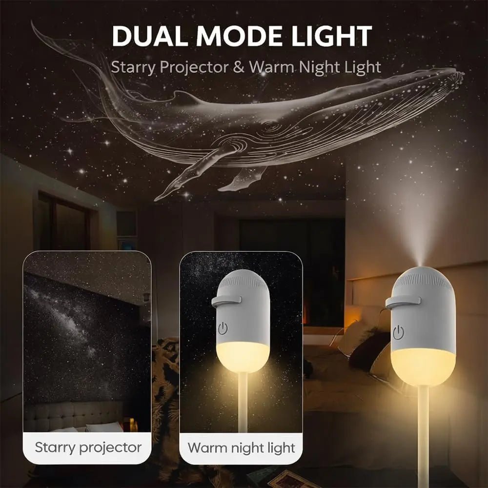 Mroace 2-in-1 Galaxy Star Projector Night Light with USB Power
