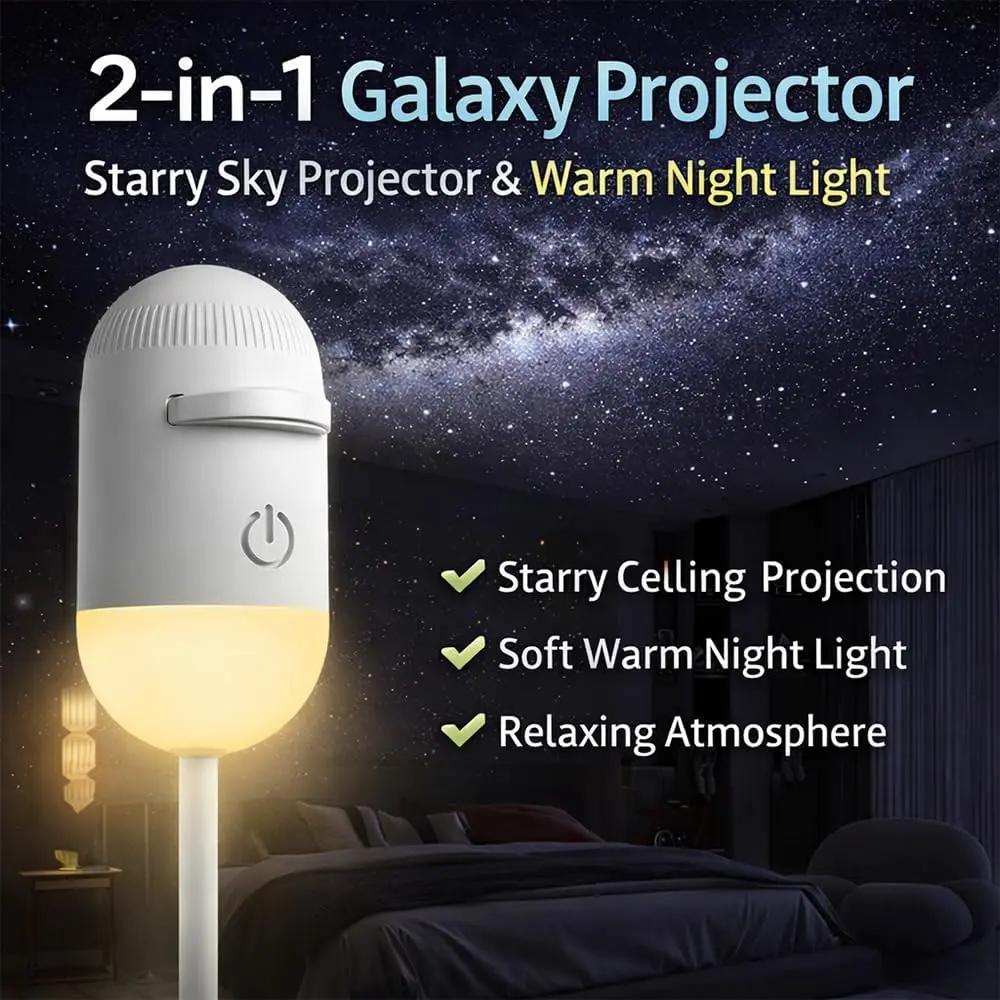 Mroace 2-in-1 Galaxy Star Projector Night Light with USB Power