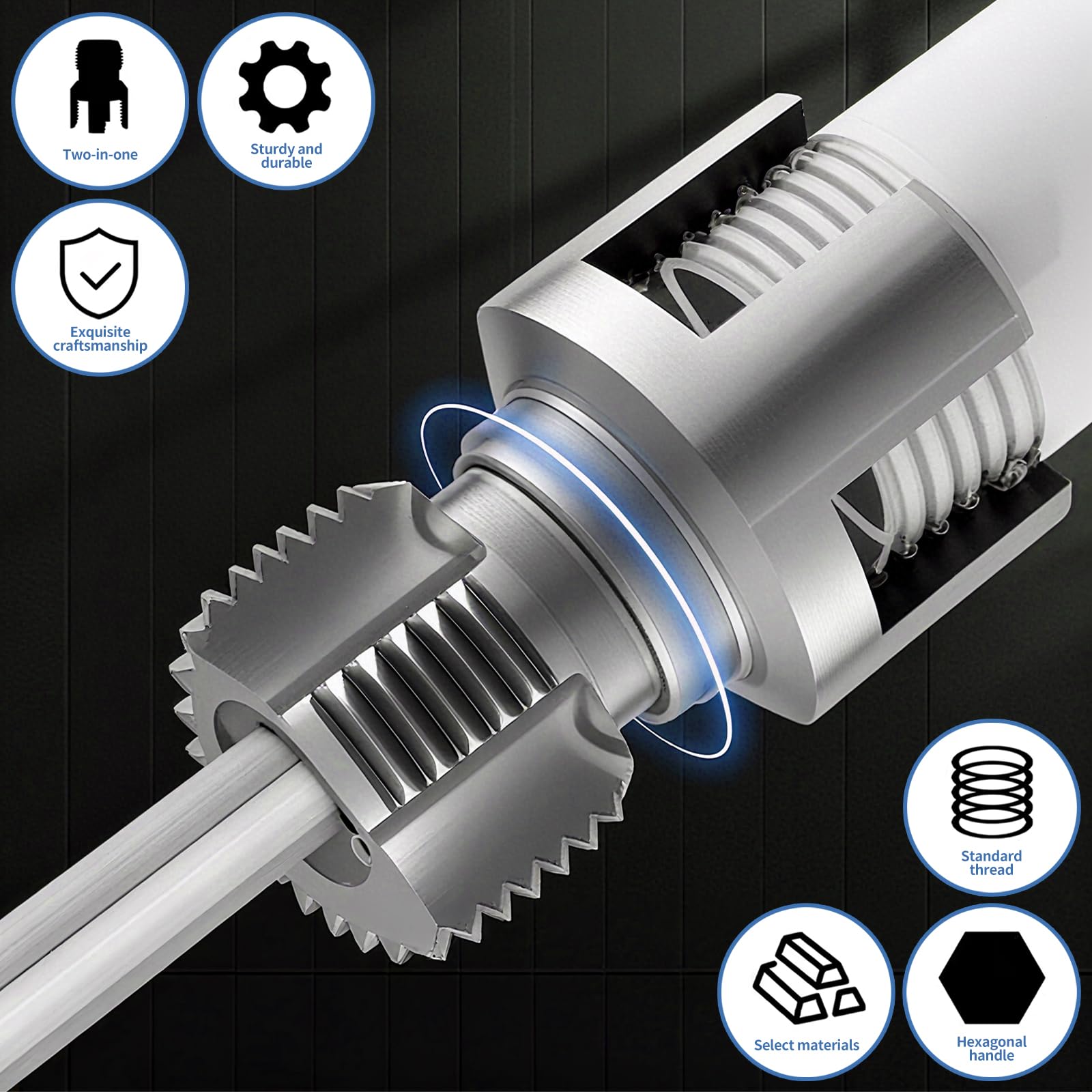 Mroace 2-in-1 Internal & External Pipe Threader Tool Set