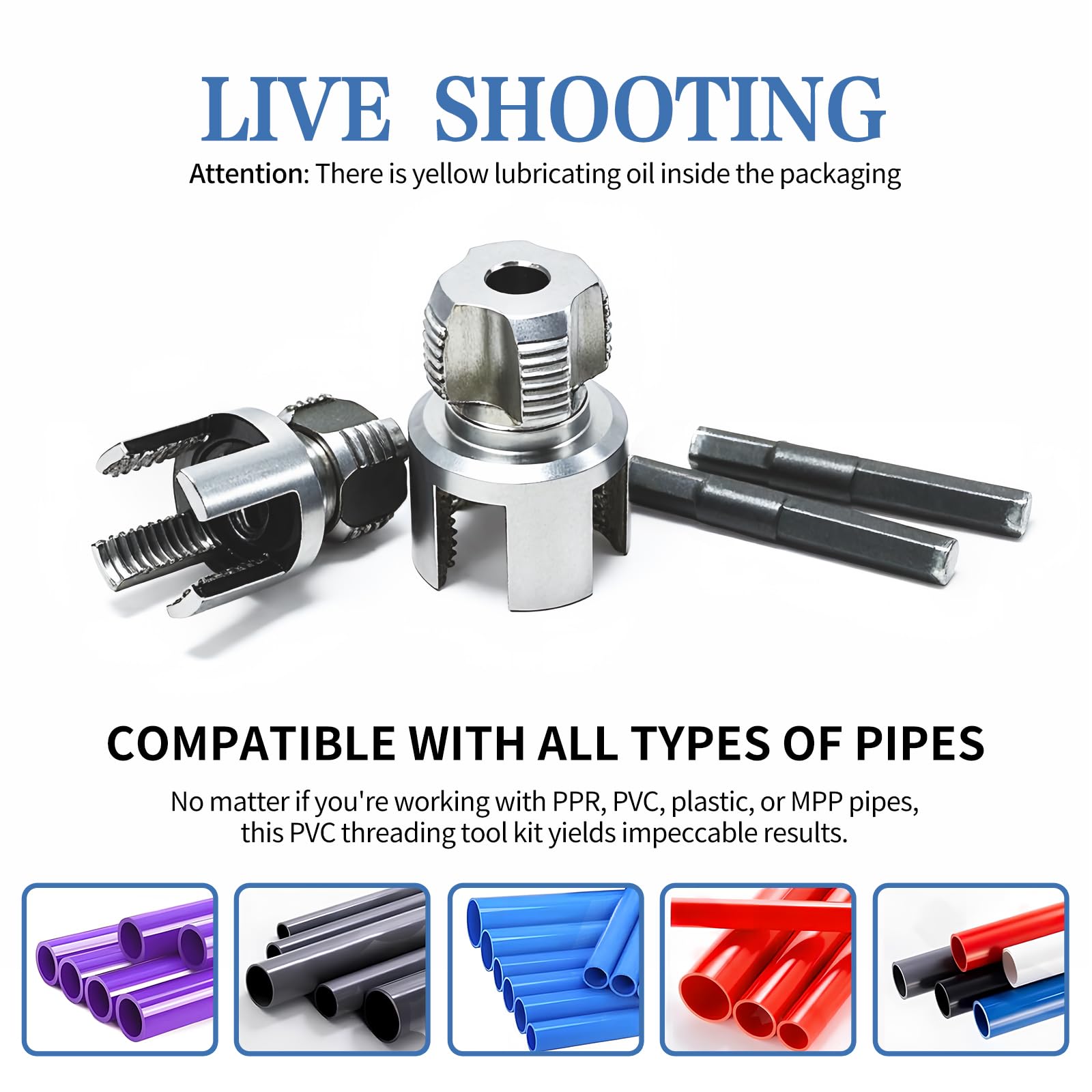 Mroace 2-in-1 Internal & External Pipe Threader Tool Set