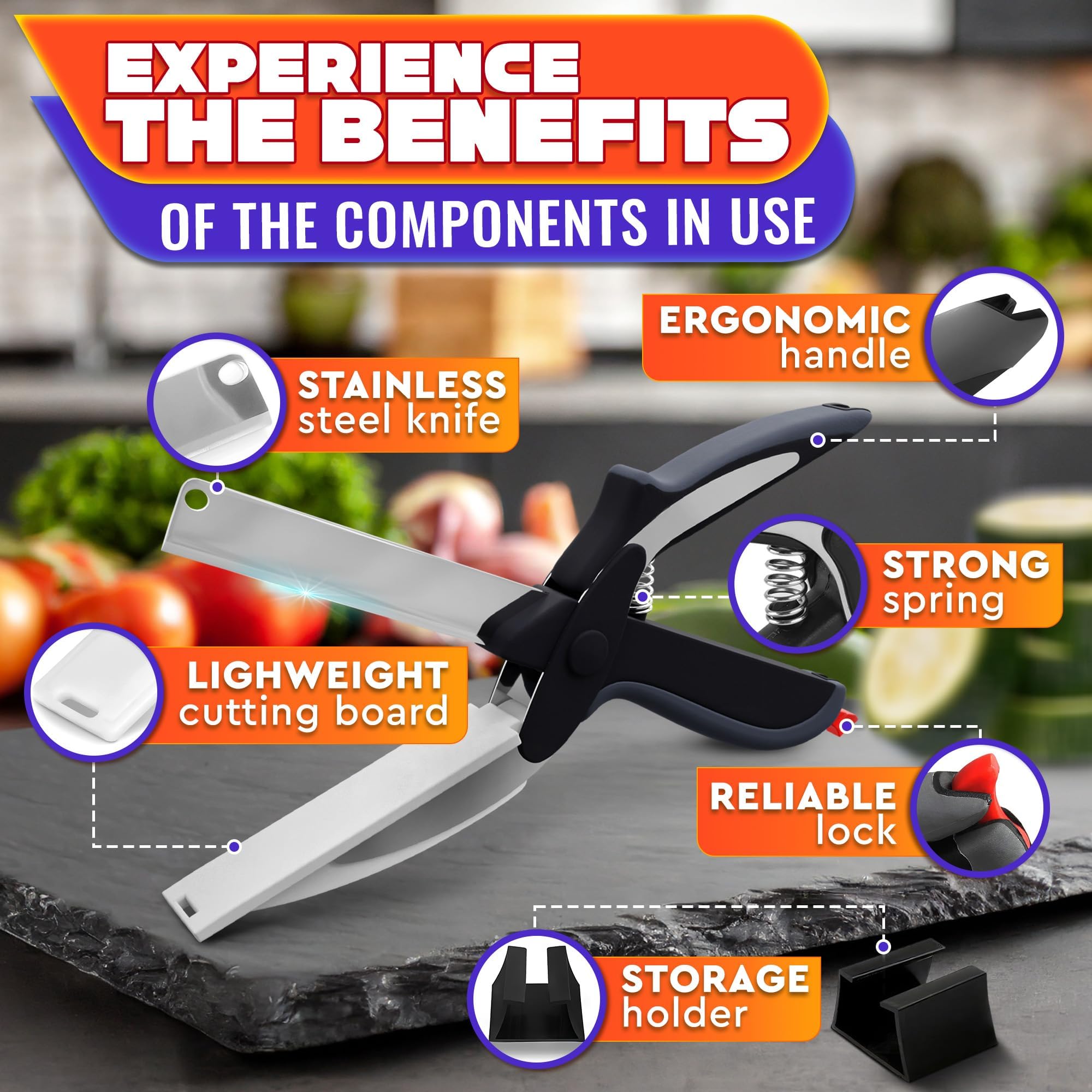 Mroace 2 in 1 Kitchen Scissors for Food