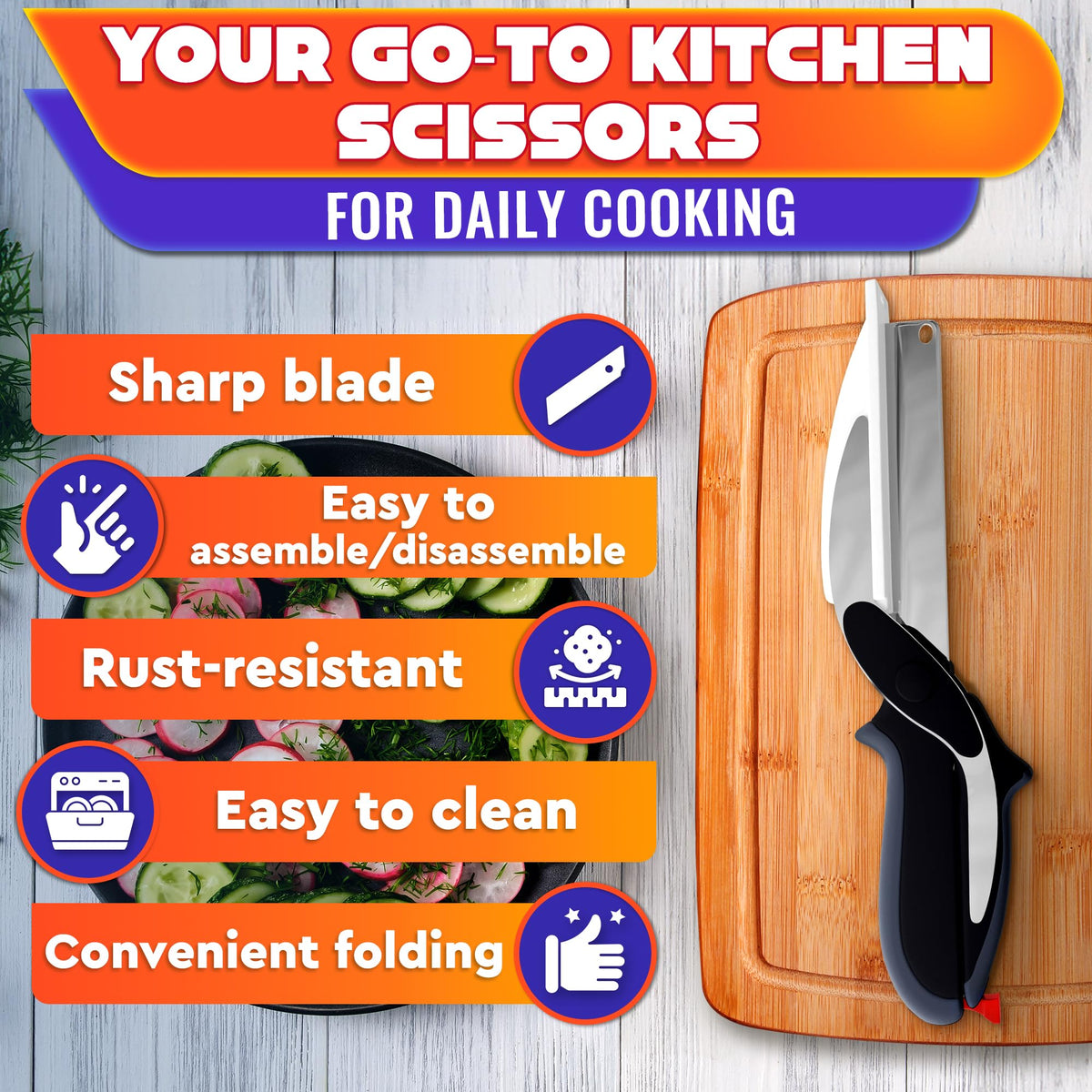 Mroace 2 in 1 Kitchen Scissors for Food