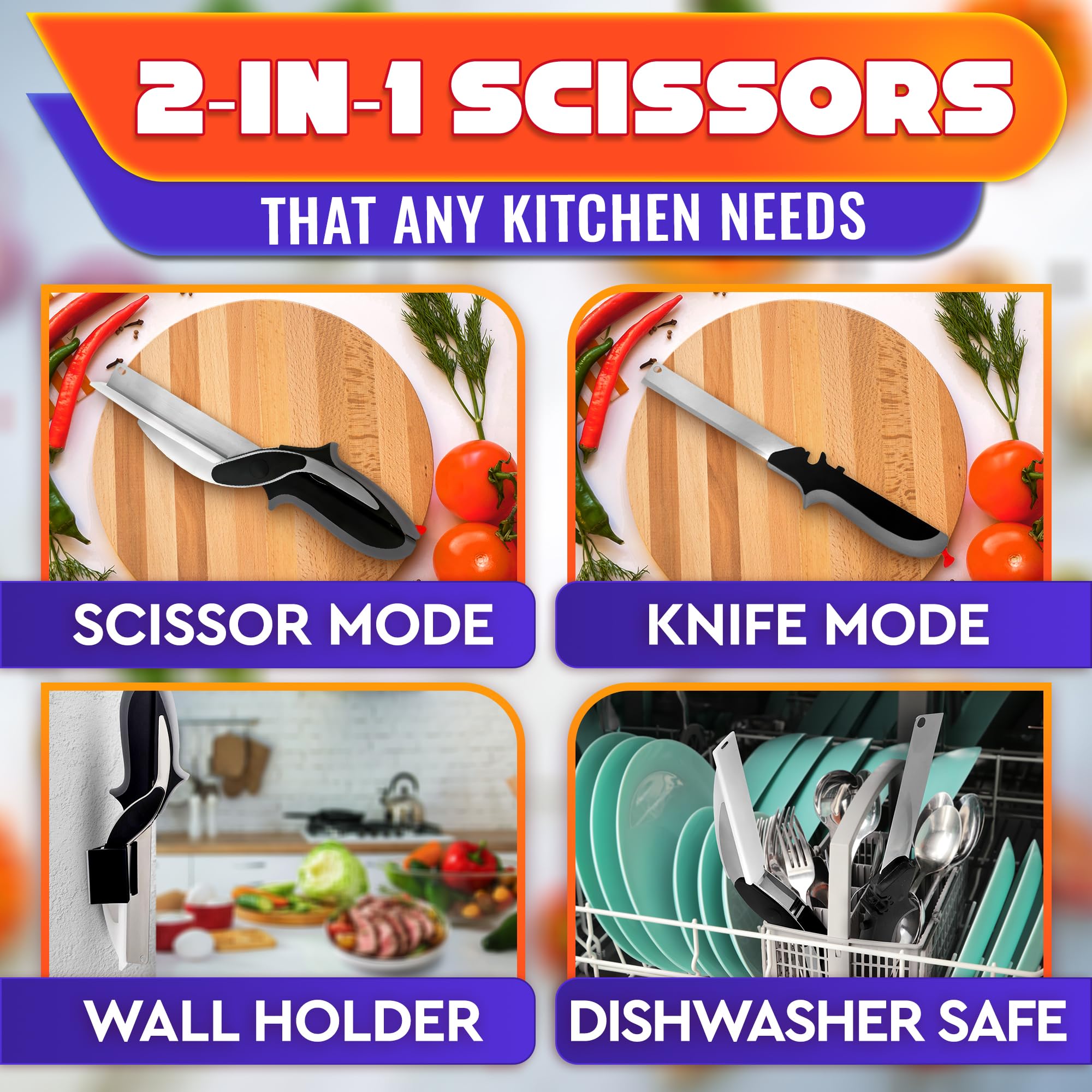 Mroace 2 in 1 Kitchen Scissors for Food