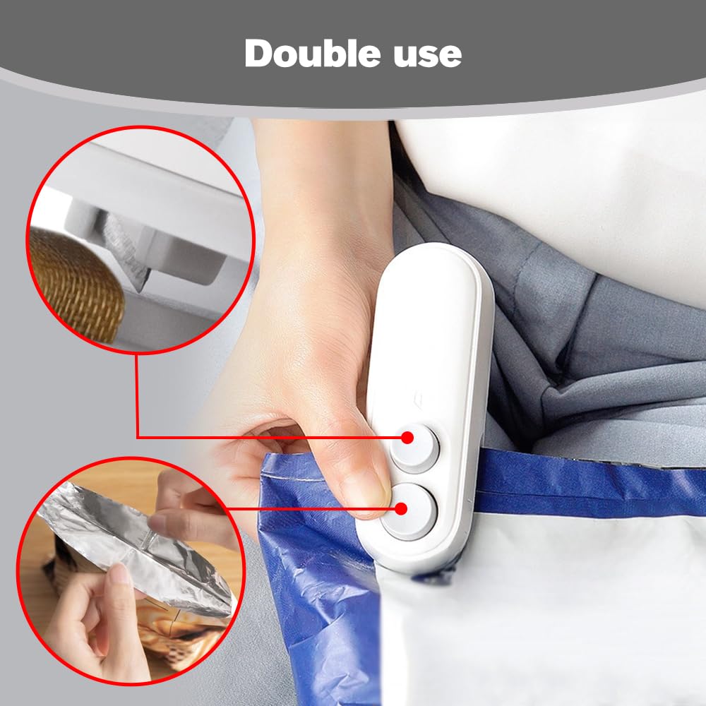 Mroace 2 in 1 Mini Bag Sealer with Cutter