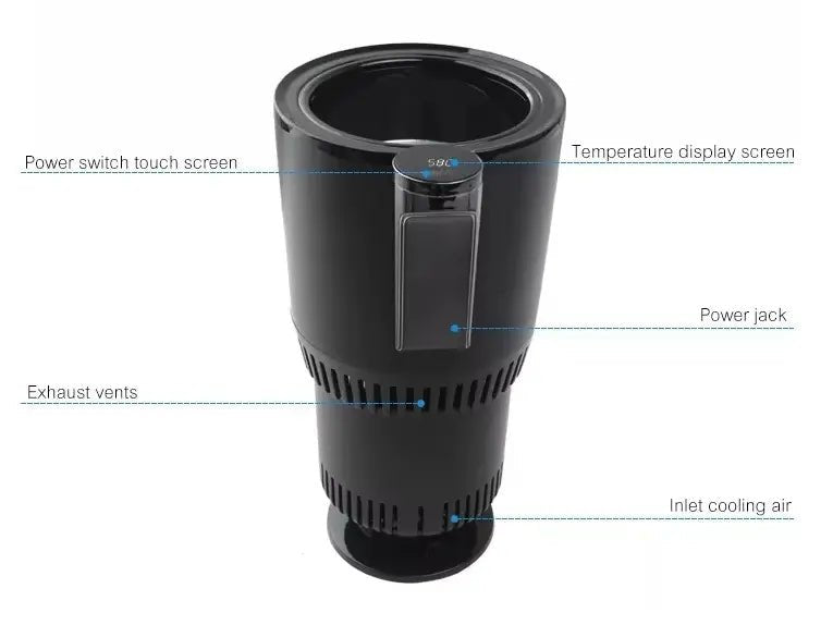Mroace 2-in-1 Smart Car Cup Cooler and Warmer with Digital Display