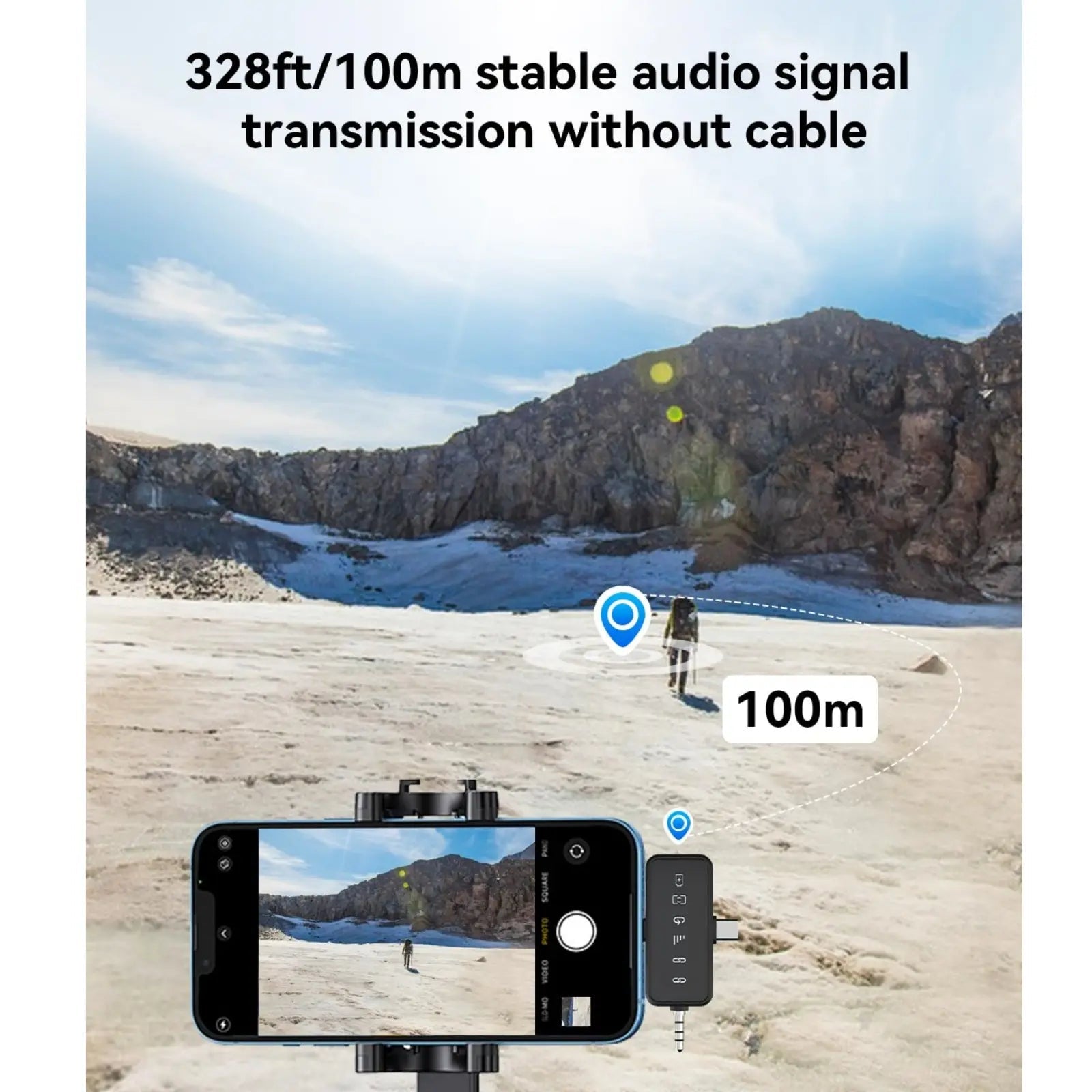 Mroace 2-Pack Wireless Lavalier Microphone for iPhone Android and Camera