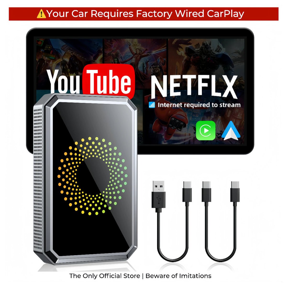 Mroace 2026 Wired CarPlay to Wireless Adapter