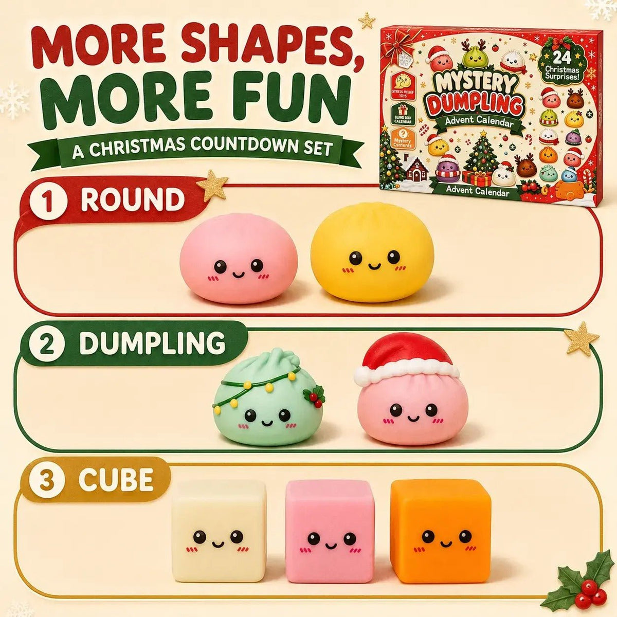 Mroace 24-Day Christmas Mini Squishies Advent Calendar