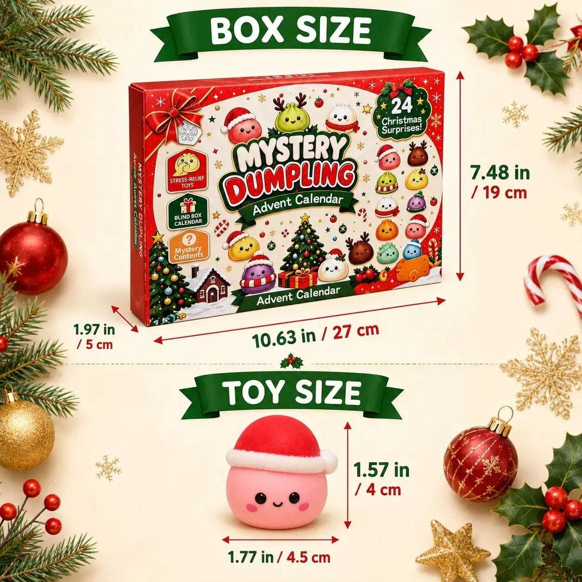 Mroace 24-Day Christmas Mini Squishies Advent Calendar