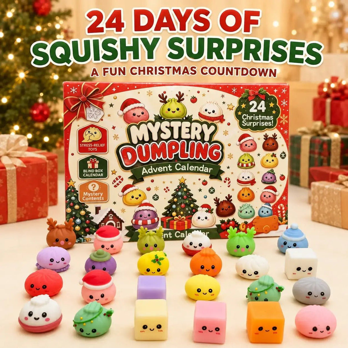 Mroace 24-Day Christmas Mini Squishies Advent Calendar
