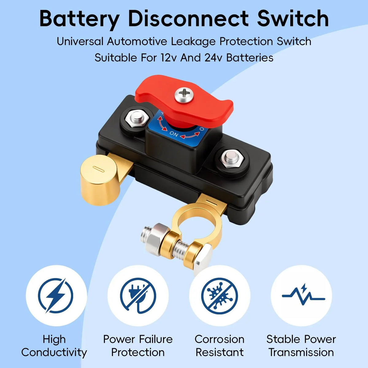 Mroace 2PCS Car Battery Disconnect Switch Set