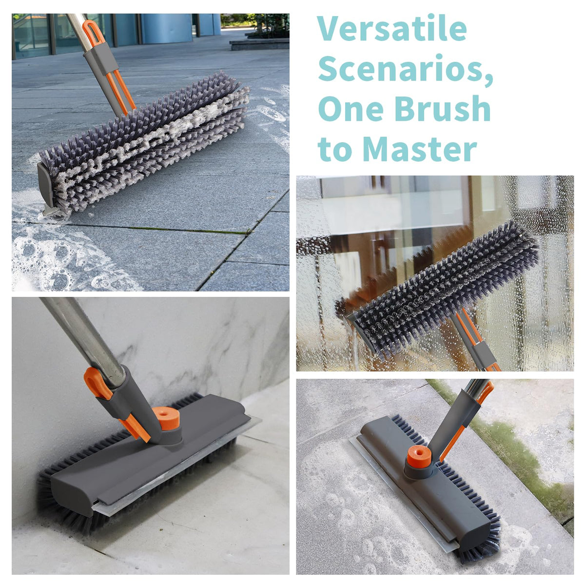 Mroace 3 in 1 Scrape  Floor Scrub Brush