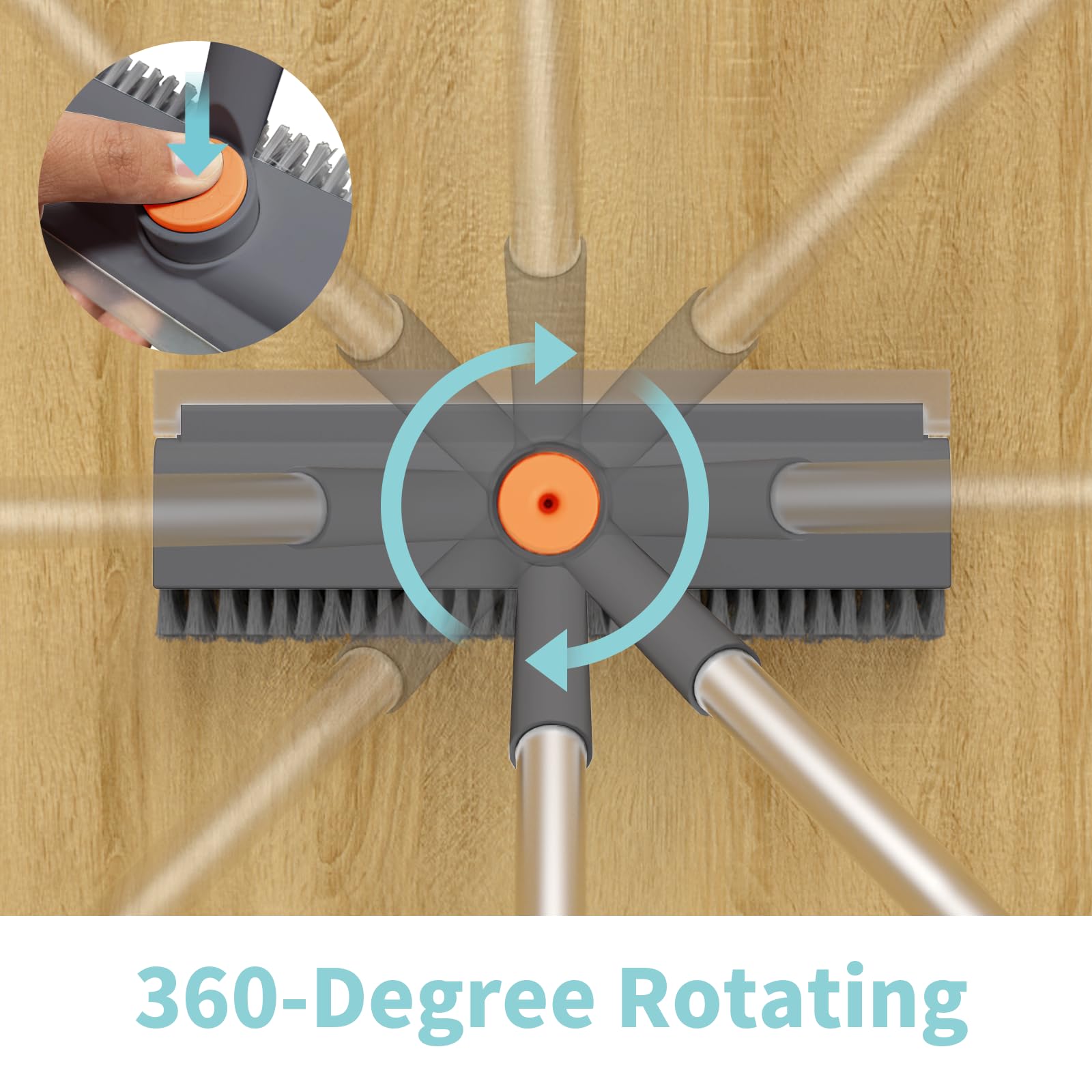 Mroace 3 in 1 Scrape  Floor Scrub Brush