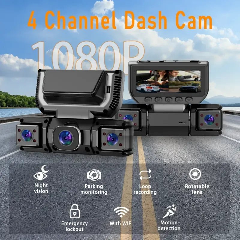 Mroace 360 Degree View 4 Channel Dash Cam