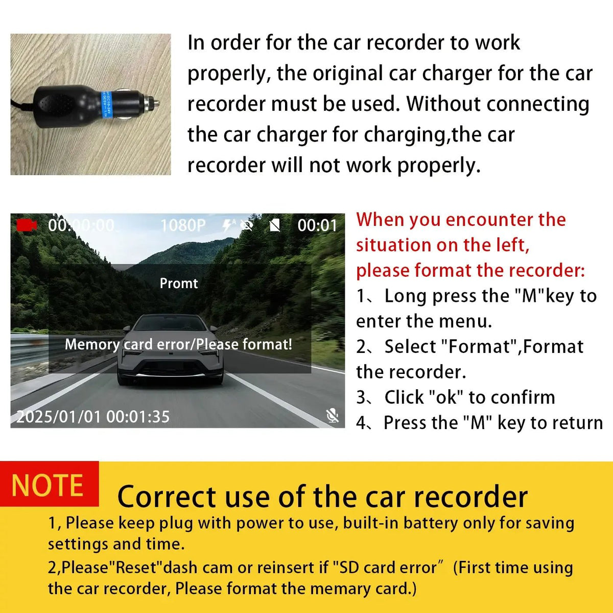 Mroace 360 Degree View 4 Channel Dash Cam