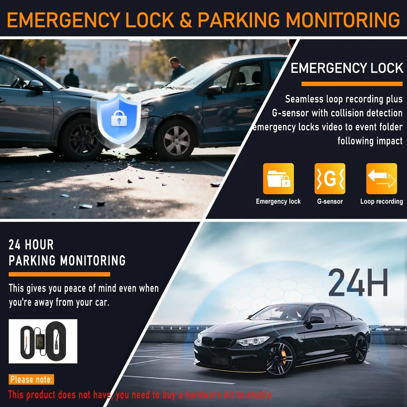 Mroace 360 Degree View 4 Channel Dash Cam
