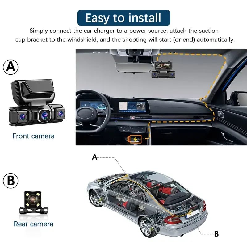Mroace 360 Degree View 4 Channel Dash Cam
