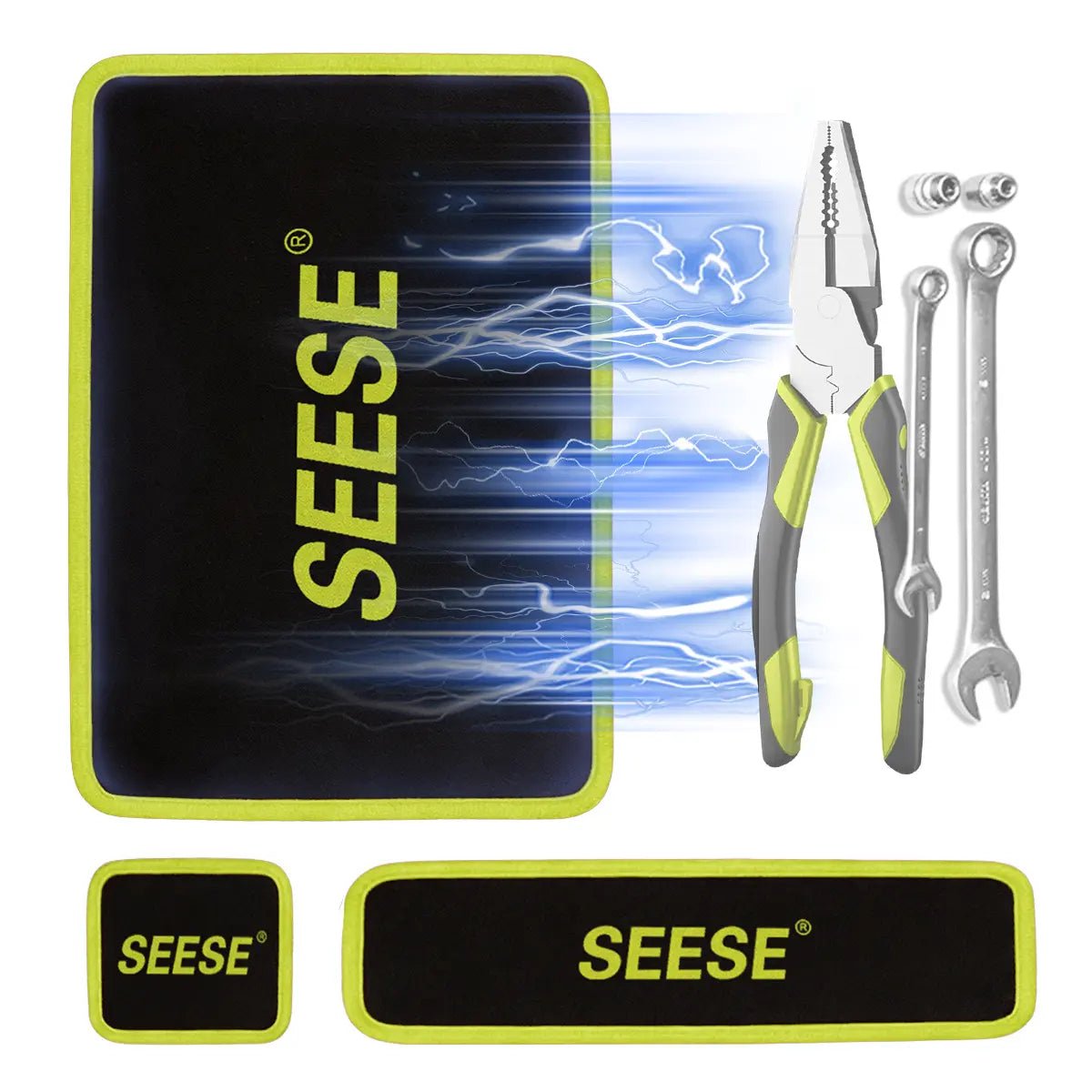 Mroace 3PCS Flexible Magnetic Tool Mat and Tray Set