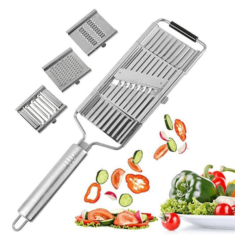 Mroace 4-in-1 Stainless Steel Vegetable Chopper & Cheese Grater