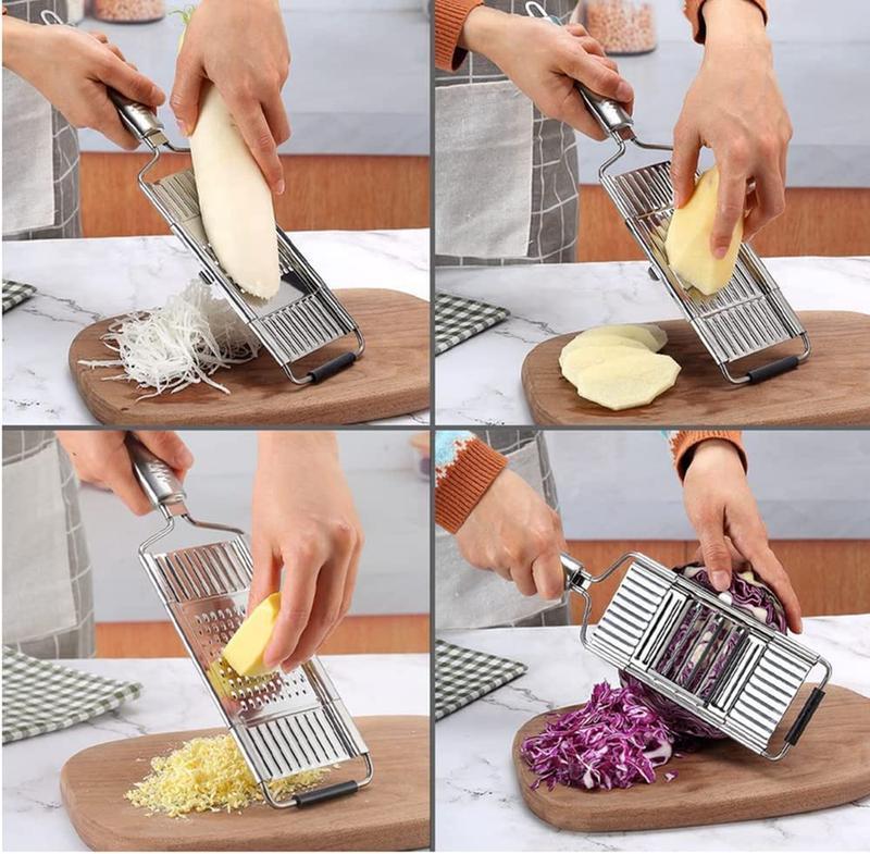 Mroace 4-in-1 Stainless Steel Vegetable Chopper & Cheese Grater