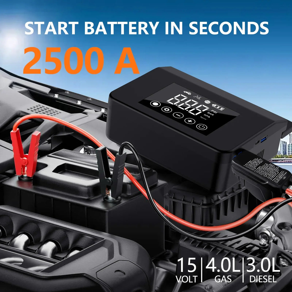 Mroace 4000A Jump Starter with Air Compressor - MROACE