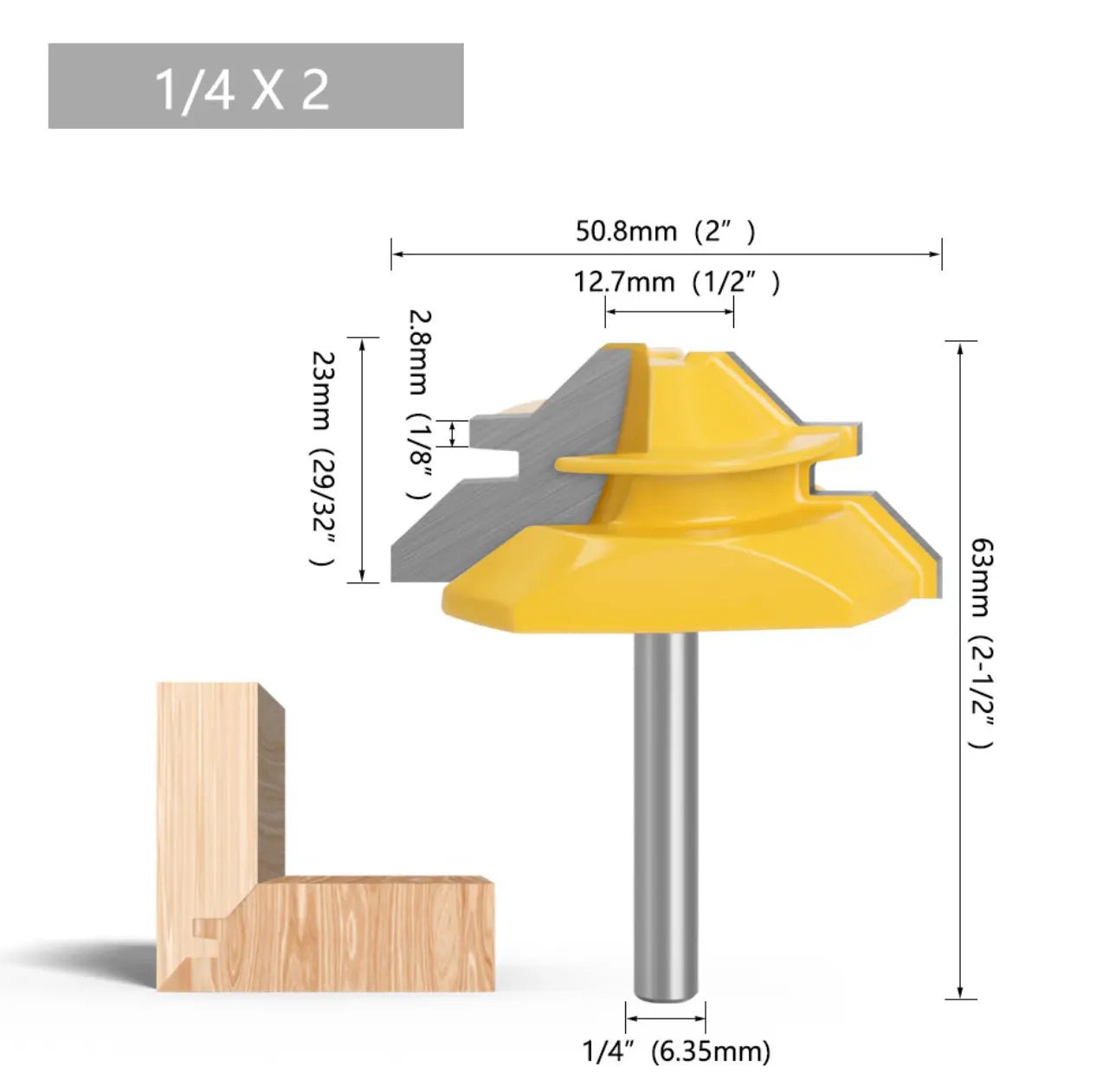 Mroace 45° Lock Miter Router Bit for Precision Wood Joinery