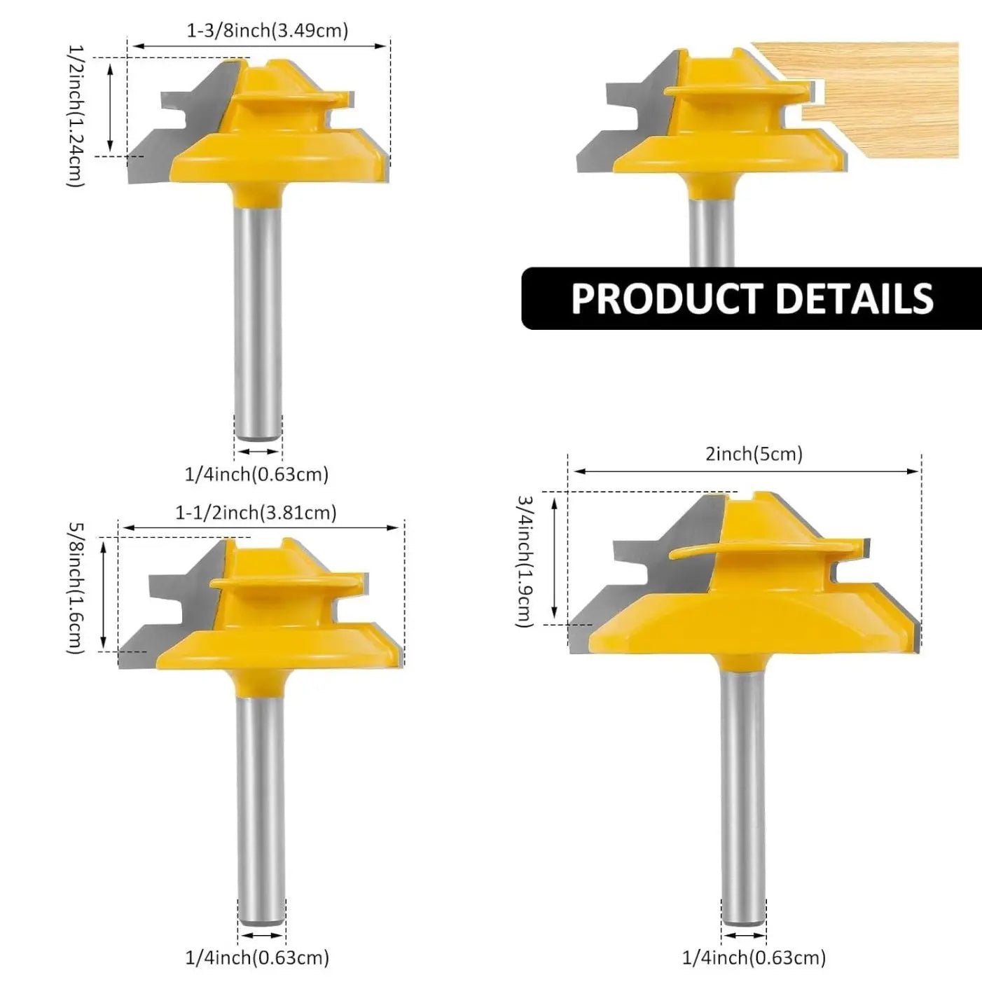 Mroace 45° Lock Miter Router Bit for Precision Wood Joinery