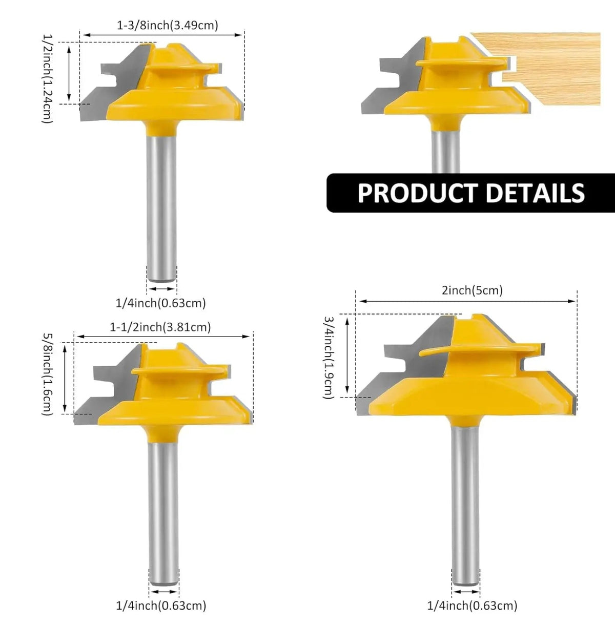 Mroace 45° Lock Miter Router Bit for Precision Wood Joinery
