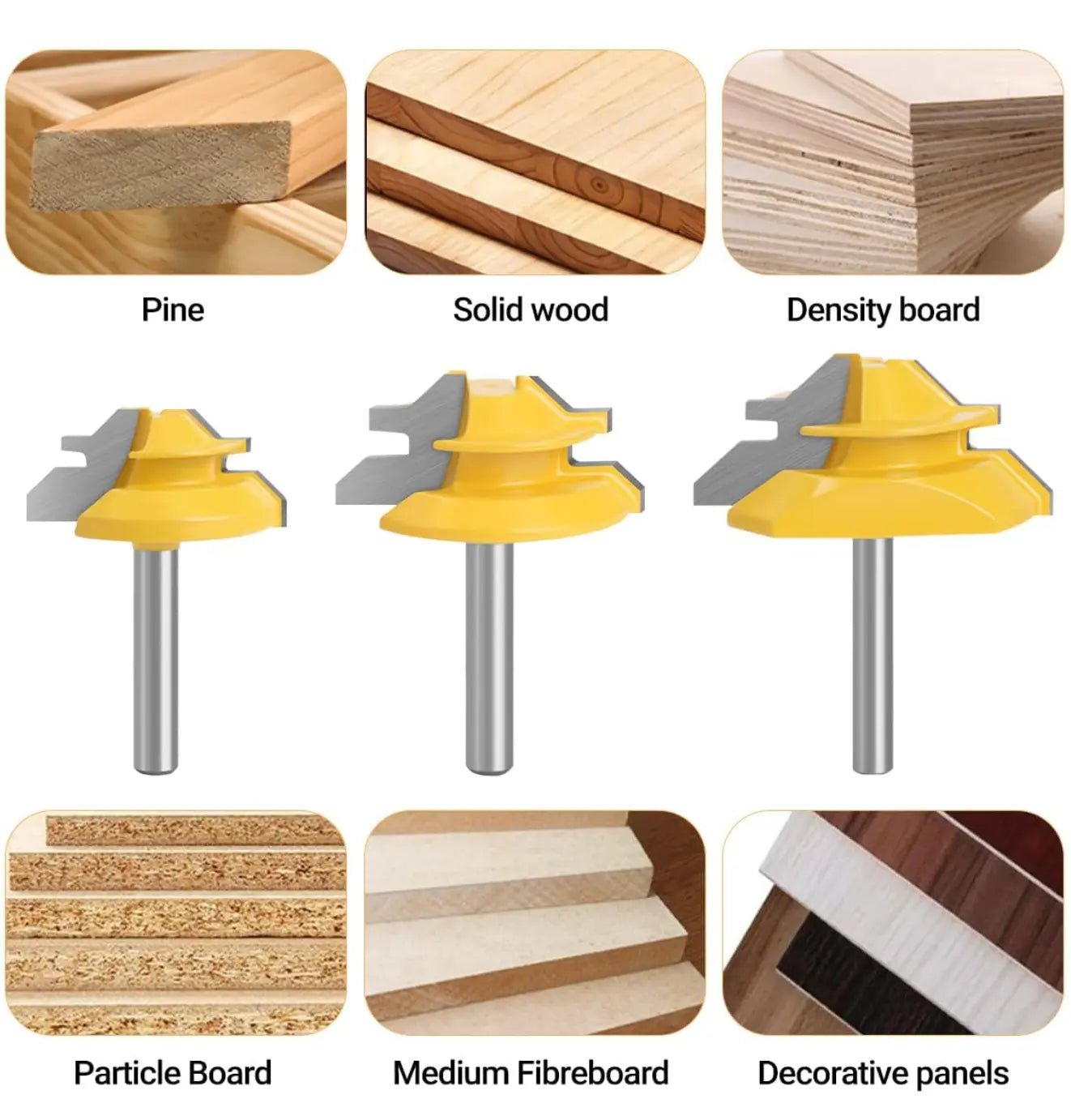 Mroace 45° Lock Miter Router Bit for Precision Wood Joinery