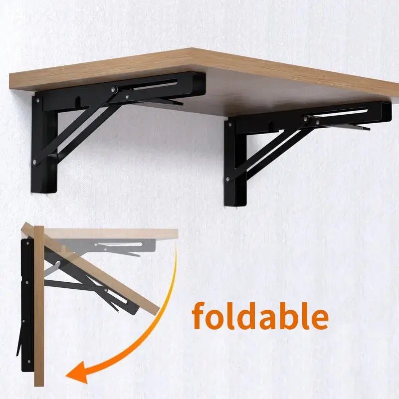 Mroace 4PCS Heavy Duty Folding Shelf Brackets for Wall Mount Shelves
