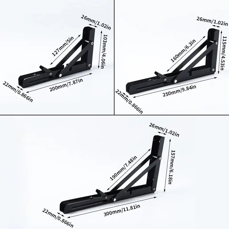Mroace 4PCS Heavy Duty Folding Shelf Brackets for Wall Mount Shelves