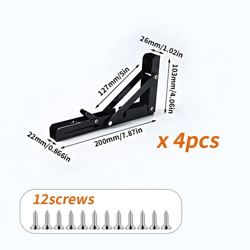 Mroace 4PCS Heavy Duty Folding Shelf Brackets for Wall Mount Shelves