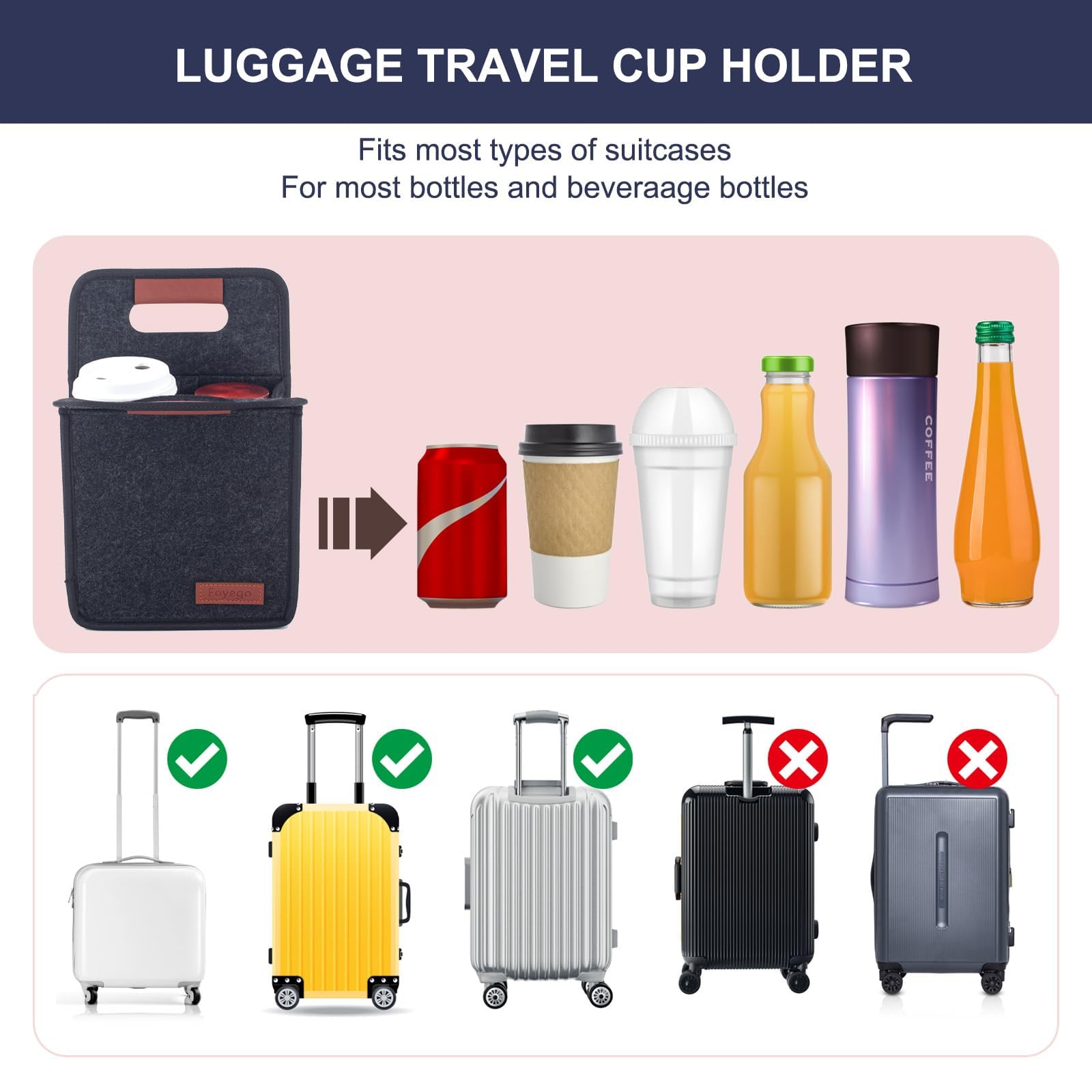 Mroace 6-Cup Insulated Drink Carrier with Foldable Handle