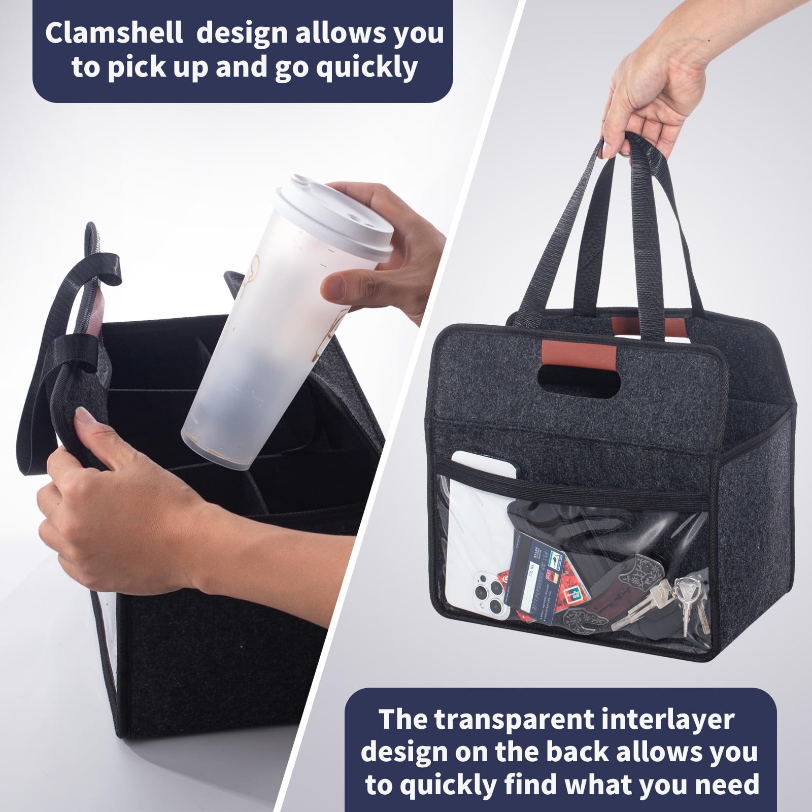 Mroace 6-Cup Insulated Drink Carrier with Foldable Handle