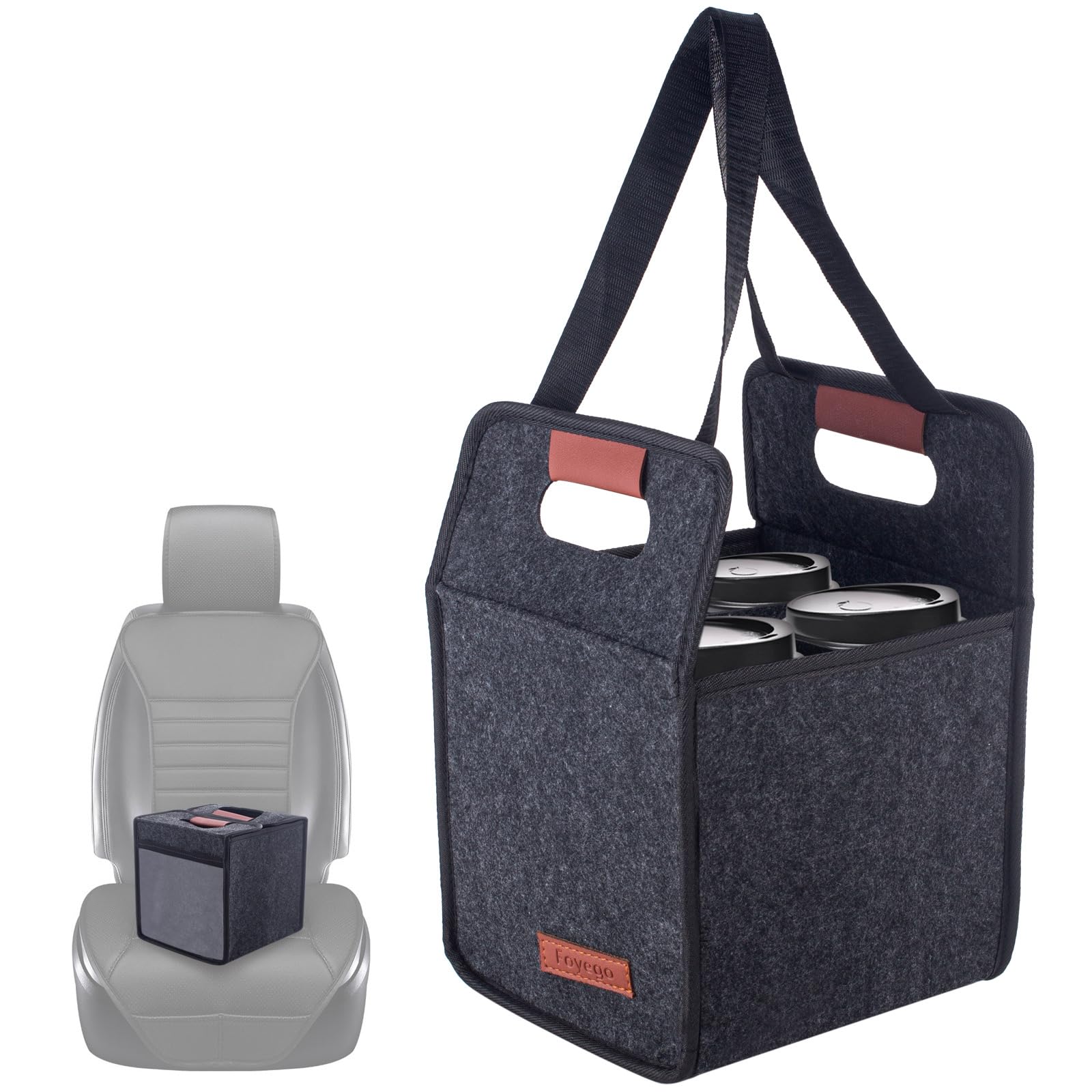 Mroace 6-Cup Insulated Drink Carrier with Foldable Handle