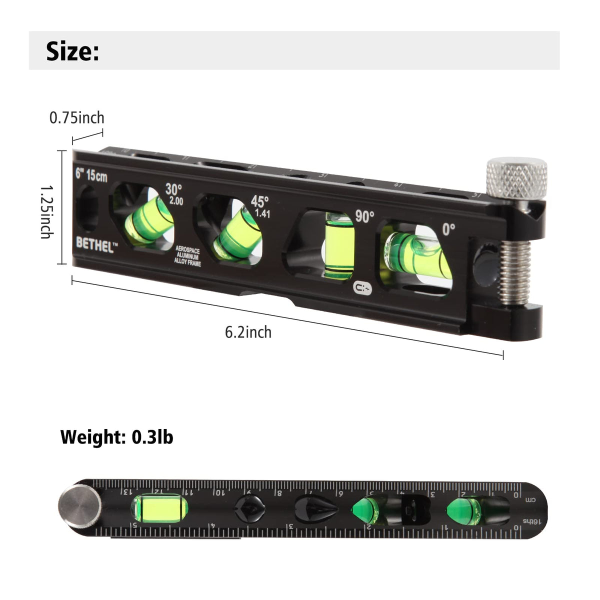 Mroace 6-Inch Magnetic Torpedo Level with 4 Vials and V-Groove