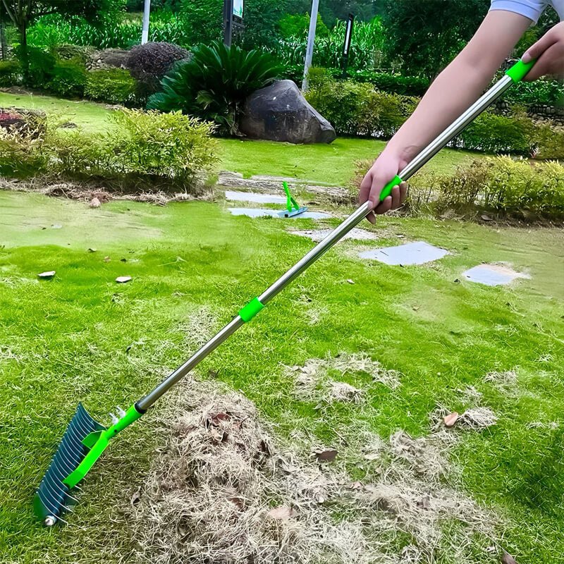 Mroace 67-Inch Thatch Rake for Lawns