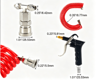 Mroace 6ft Long Blue PU Hose Air Seat Blow Dust Gun Kit