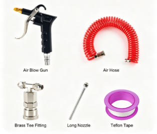 Mroace 6ft Long Blue PU Hose Air Seat Blow Dust Gun Kit