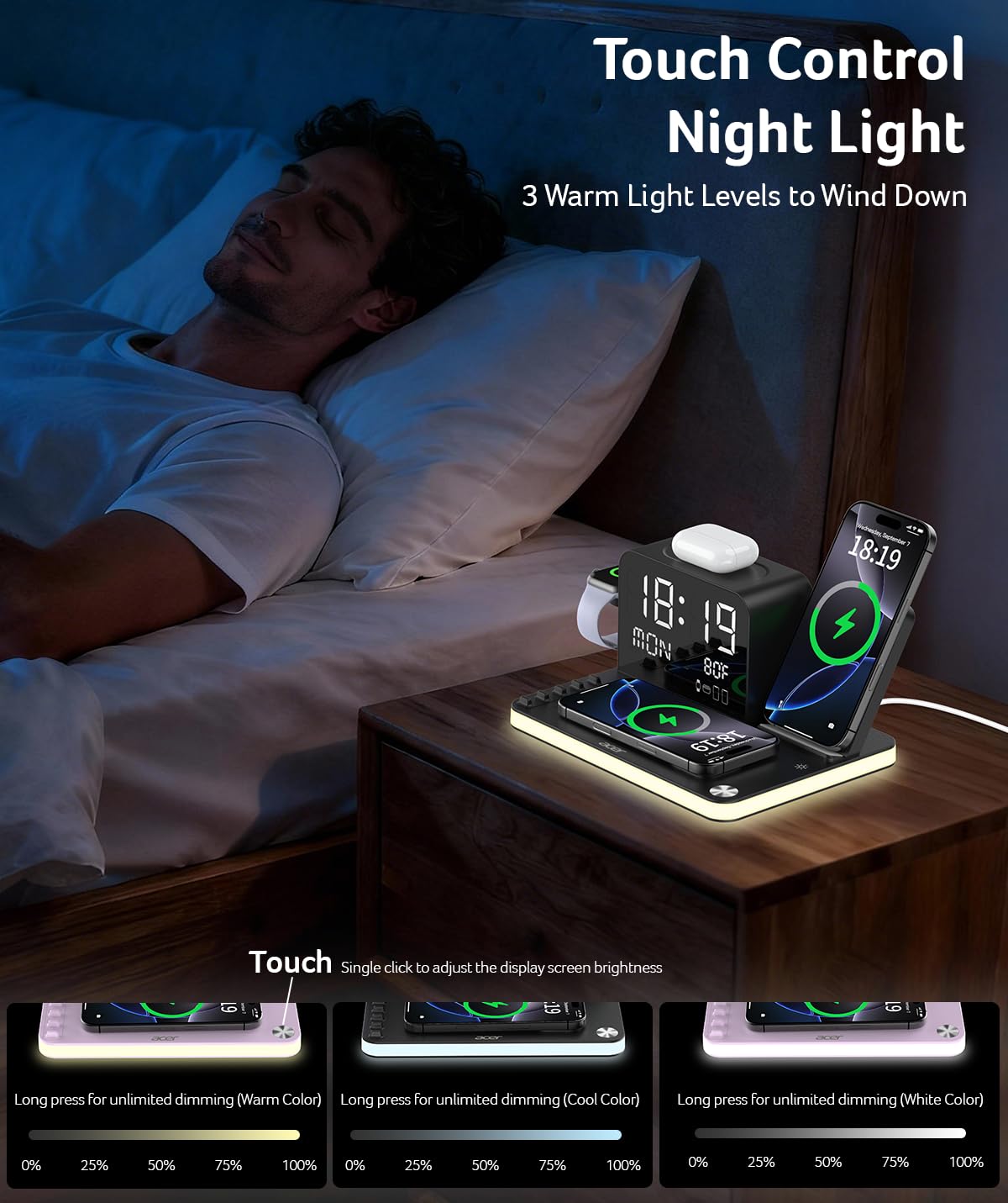 Mroace 7-in-1 Wireless Charging Station
